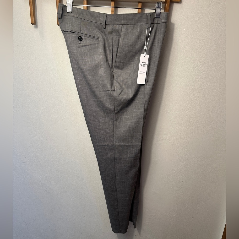 Topman stretch slim suit pants in gray, 34 short, NWT